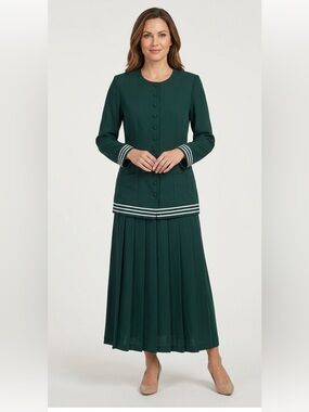 Kathy Lee vintage skirt and top.  Hunter green